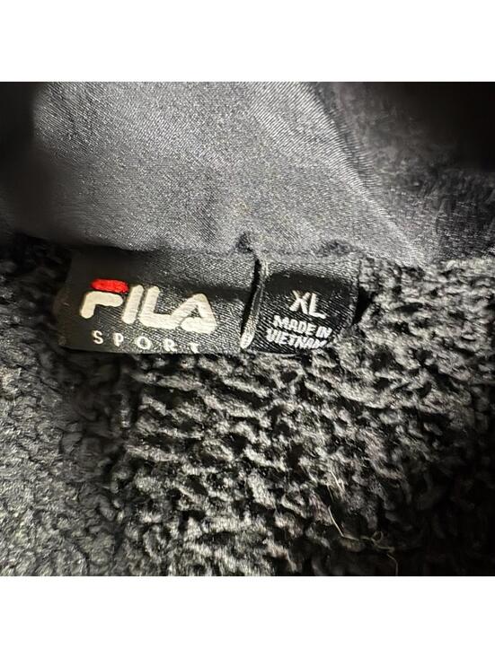Sherpa Fleece Jacket Full Zip Black FILA Sport XL Cozy Streetwear Outdoor - Picture 3 of 8